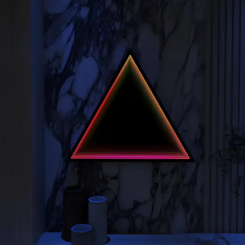 3D Triangle Infinity Spiegel Licht Wandleuchte LED RGB Musiksteuerung xlumina