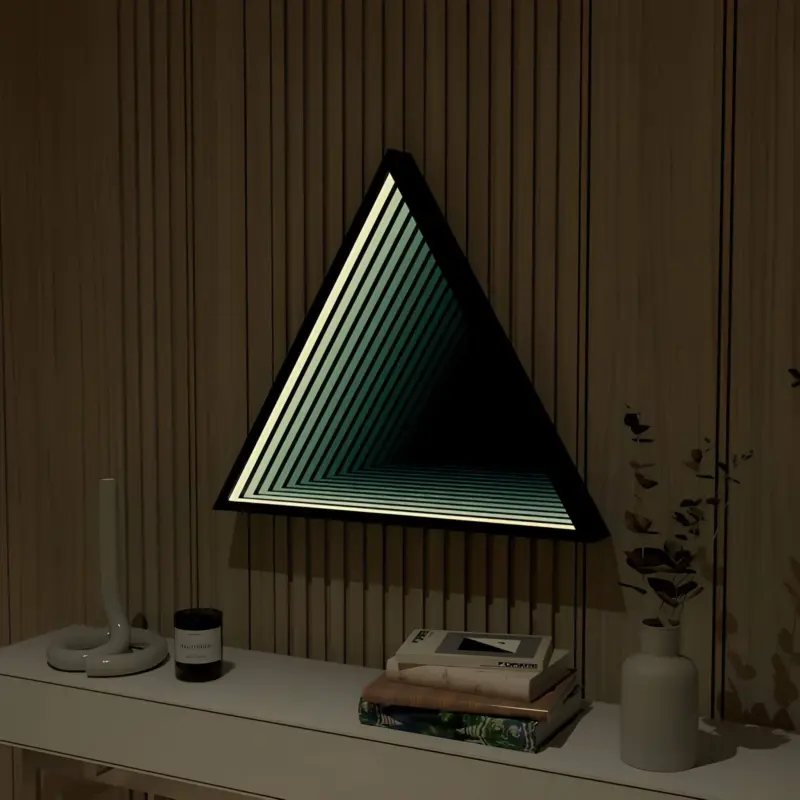 3D Triangle Infinity Spiegel Licht Wandleuchte LED RGB Musiksteuerung xlumina10