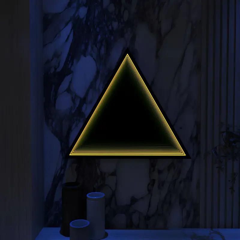 3D Triangle Infinity Spiegel Licht Wandleuchte LED RGB Musiksteuerung xlumina13