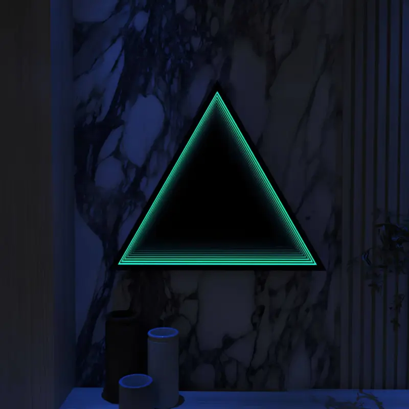 3D Triangle Infinity Spiegel Licht Wandleuchte LED RGB Musiksteuerung xlumina14