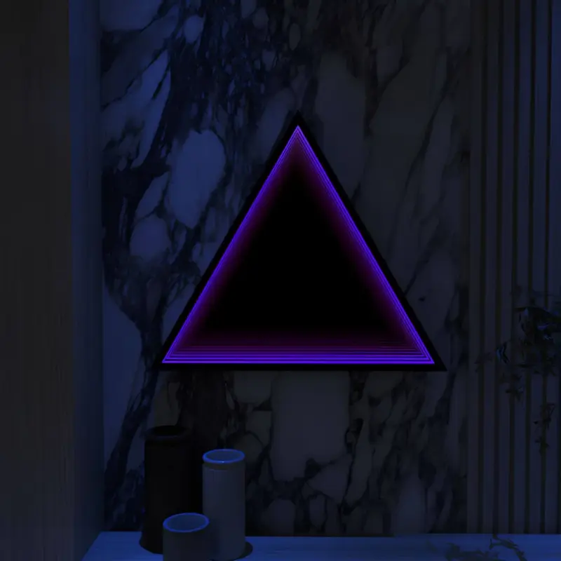 3D Triangle Infinity Spiegel Licht Wandleuchte LED RGB Musiksteuerung xlumina16
