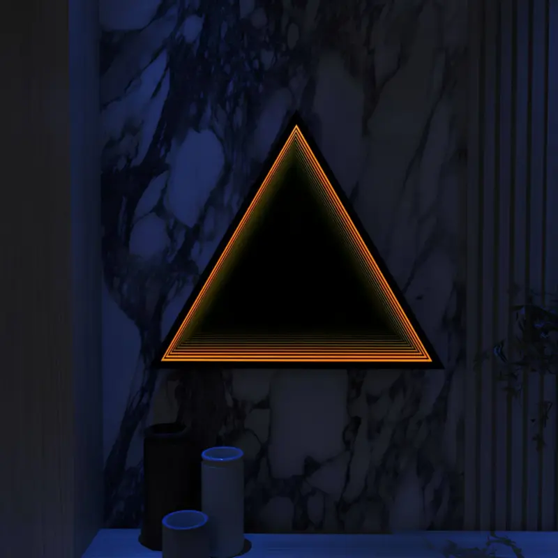3D Triangle Infinity Spiegel Licht Wandleuchte LED RGB Musiksteuerung xlumina17