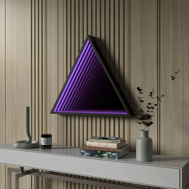 3D Triangle Infinity Spiegel Licht Wandleuchte LED RGB Musiksteuerung xlumina21
