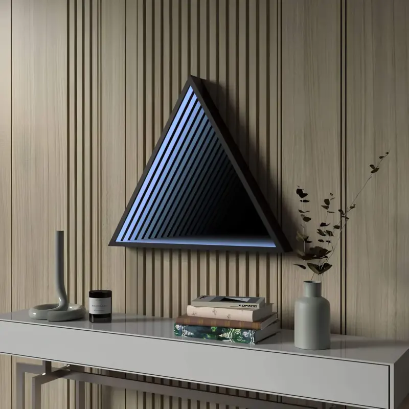 3D Triangle Infinity Spiegel Licht Wandleuchte LED RGB Musiksteuerung xlumina22