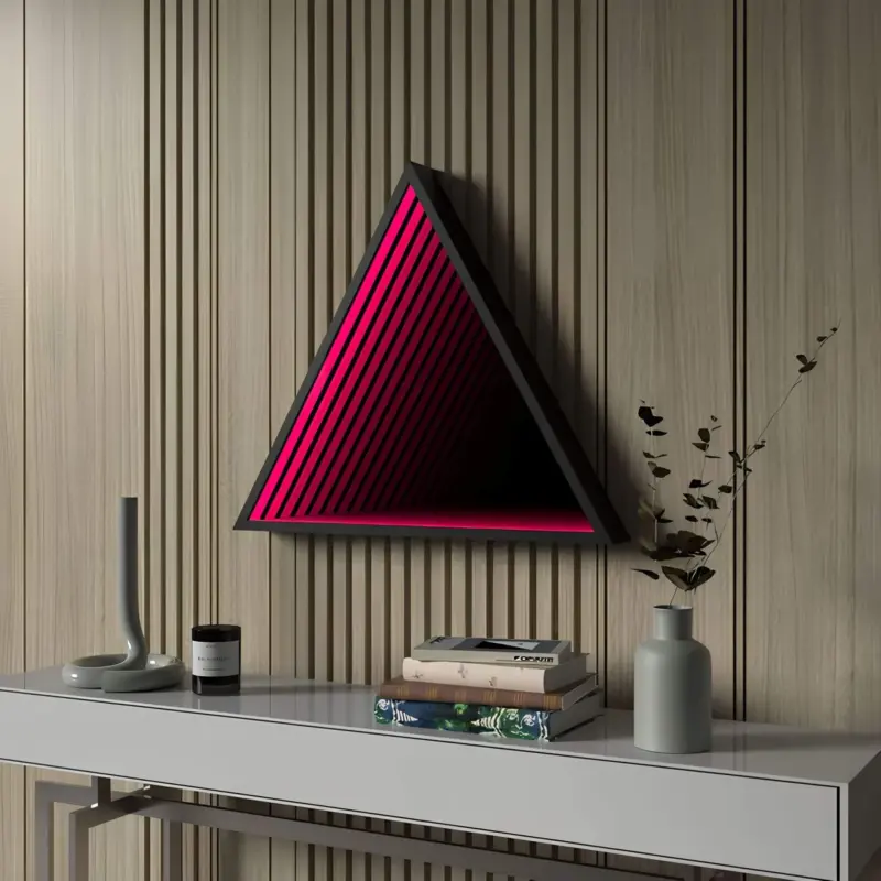 3D Triangle Infinity Spiegel Licht Wandleuchte LED RGB Musiksteuerung xlumina24