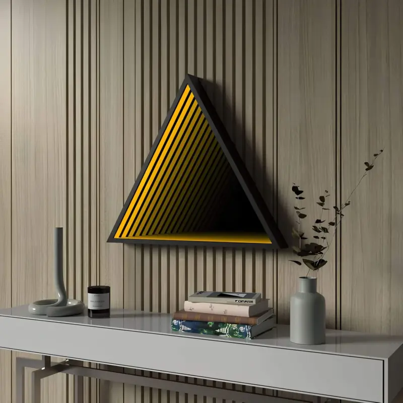 3D Triangle Infinity Spiegel Licht Wandleuchte LED RGB Musiksteuerung xlumina26
