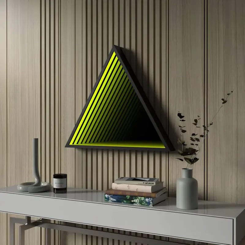 3D Triangle Infinity Spiegel Licht Wandleuchte LED RGB Musiksteuerung xlumina27