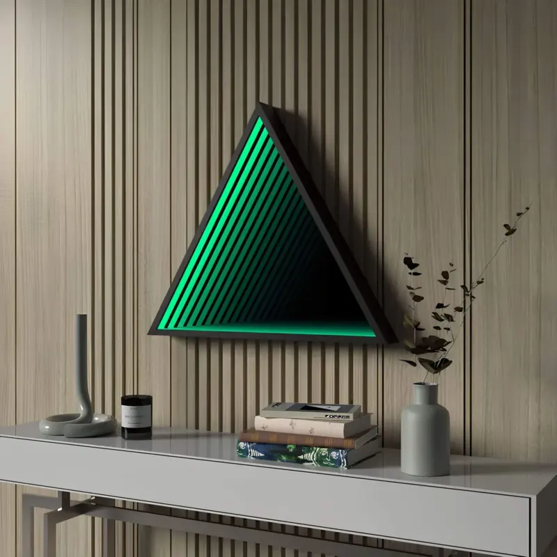 3D Triangle Infinity Spiegel Licht Wandleuchte LED RGB Musiksteuerung xlumina28