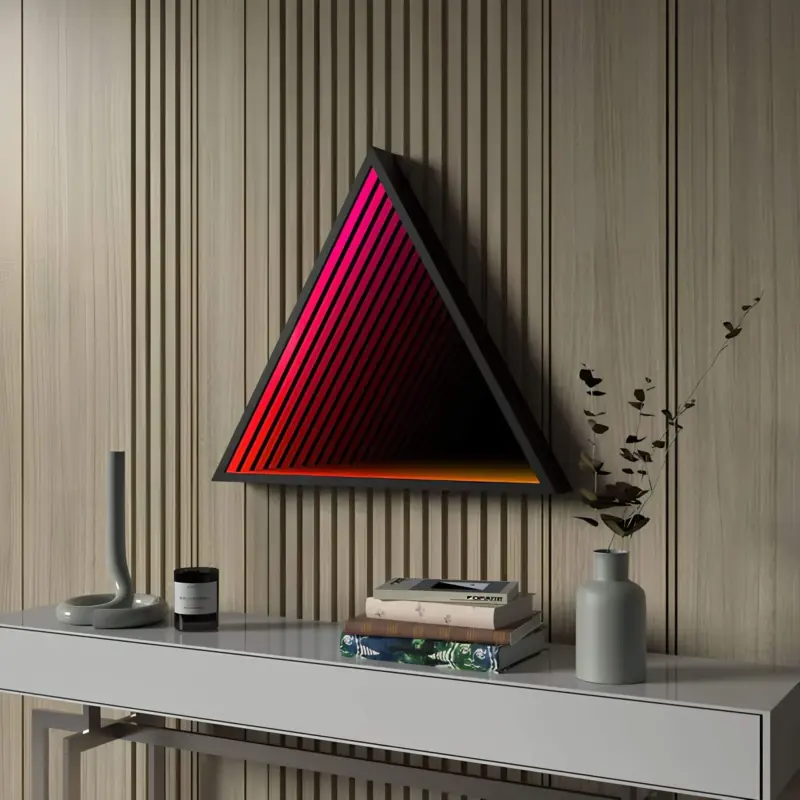 3D Triangle Infinity Spiegel Licht Wandleuchte LED RGB Musiksteuerung xlumina29