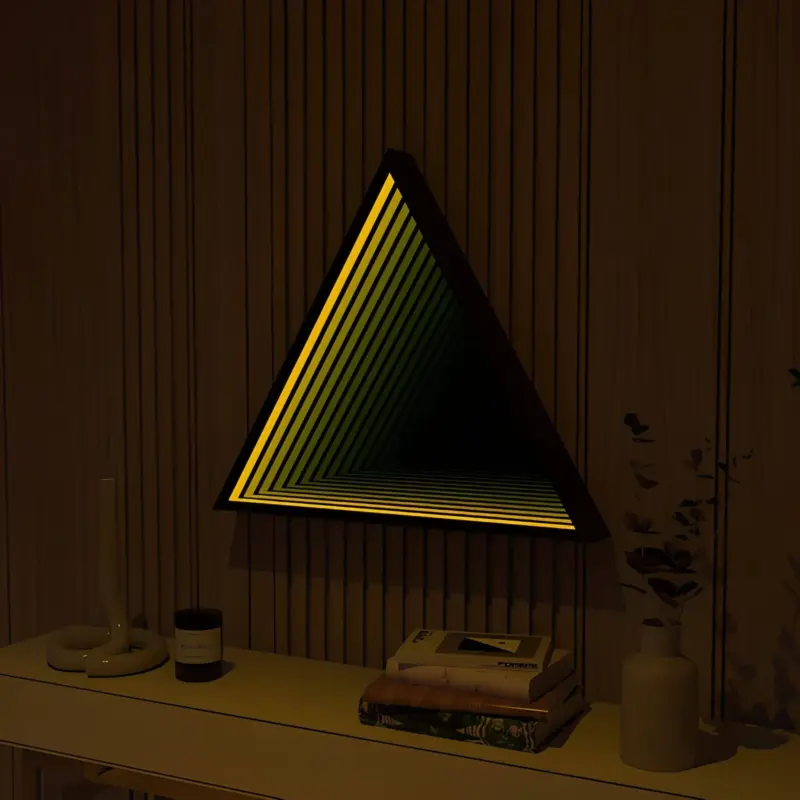 3D Triangle Infinity Spiegel Licht Wandleuchte LED RGB Musiksteuerung xlumina3