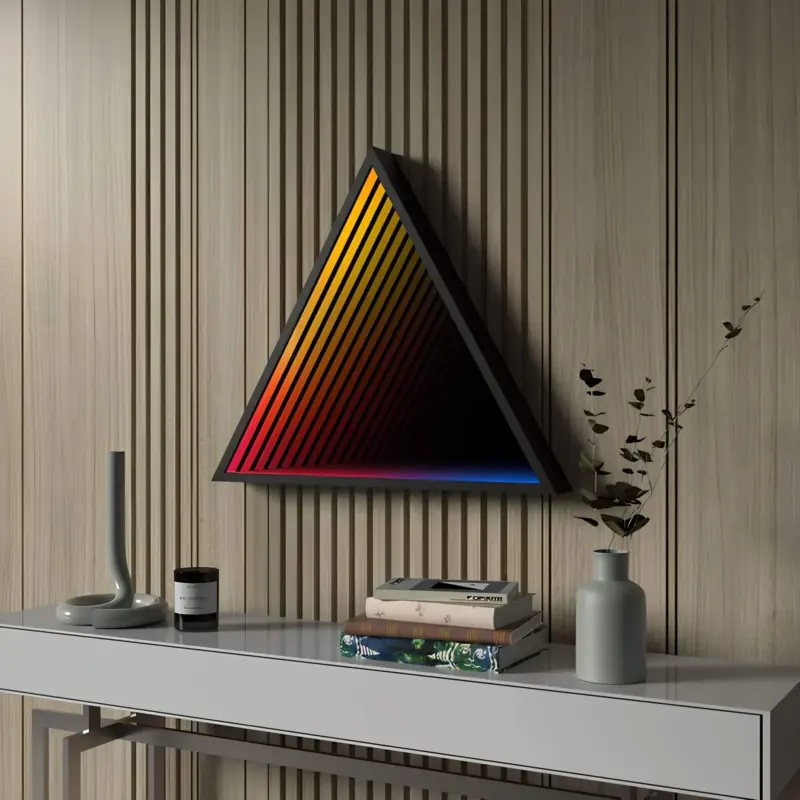 3D Triangle Infinity Spiegel Licht Wandleuchte LED RGB Musiksteuerung xlumina30