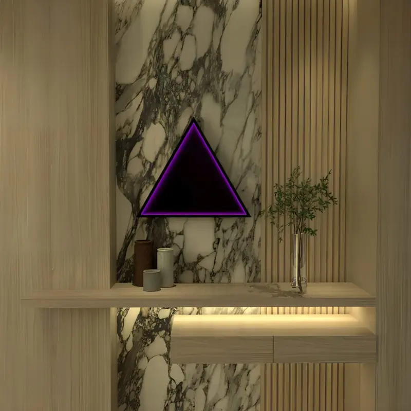 3D Triangle Infinity Spiegel Licht Wandleuchte LED RGB Musiksteuerung xlumina33