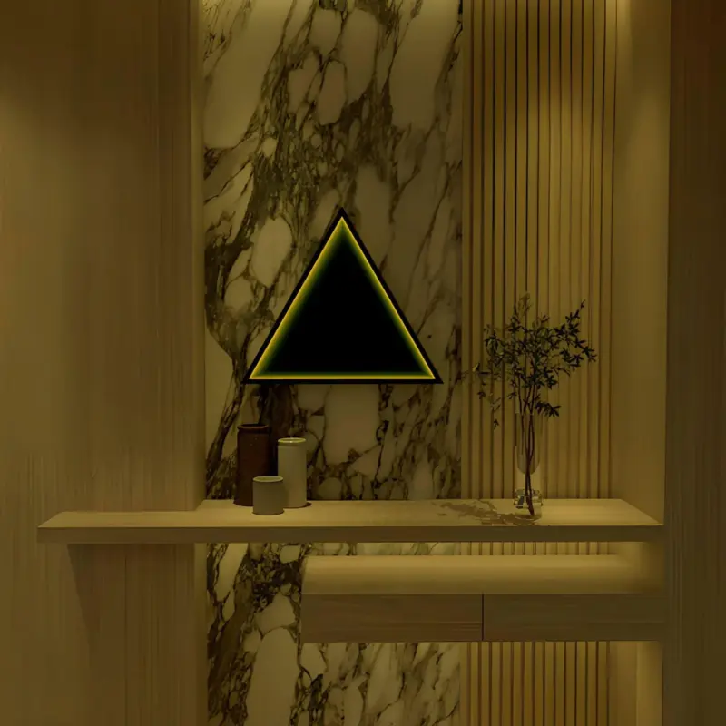3D Triangle Infinity Spiegel Licht Wandleuchte LED RGB Musiksteuerung xlumina38