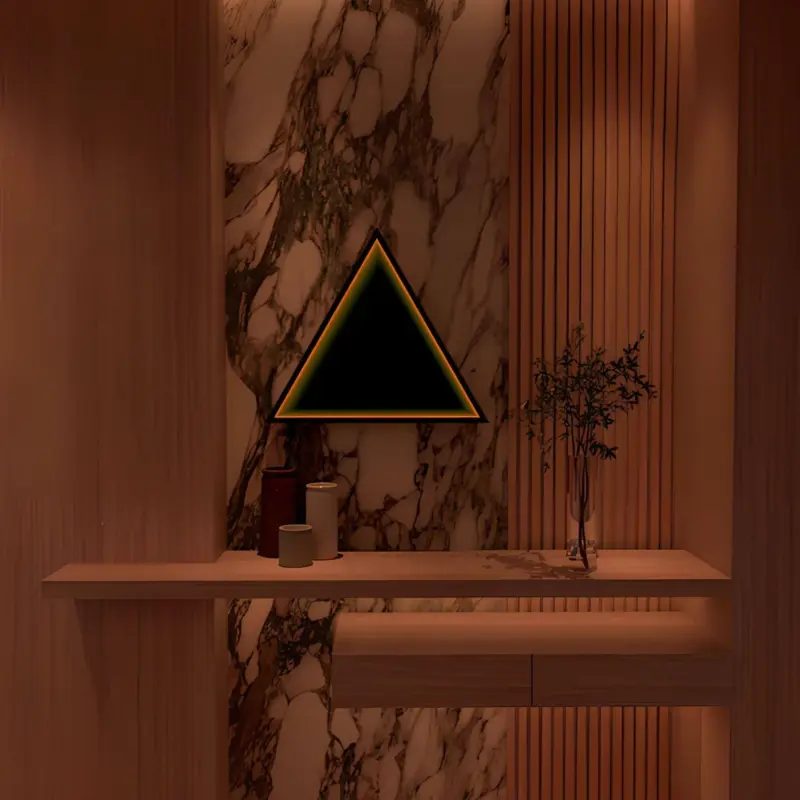 3D Triangle Infinity Spiegel Licht Wandleuchte LED RGB Musiksteuerung xlumina41
