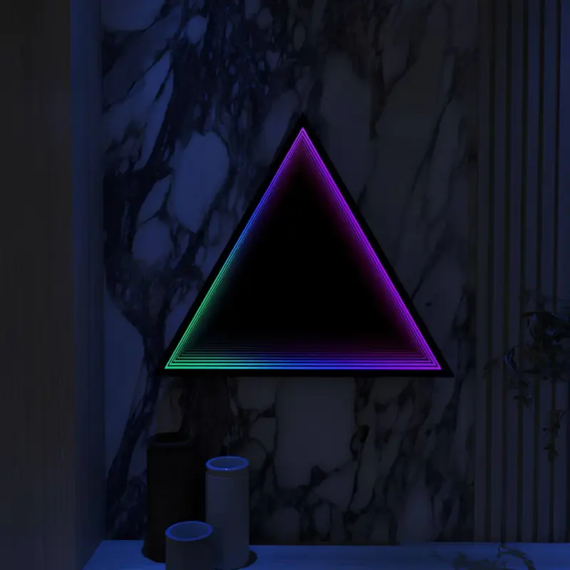 3D Triangle Infinity Spiegel Licht Wandleuchte LED RGB Musiksteuerung xlumina43