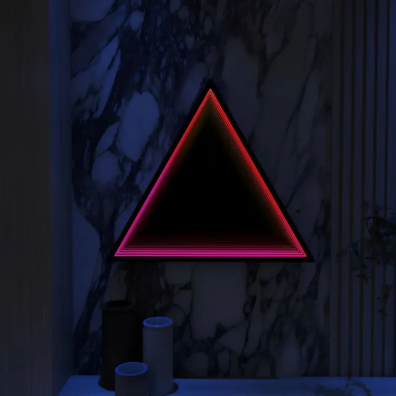 3D Triangle Infinity Spiegel Licht Wandleuchte LED RGB Musiksteuerung xlumina44