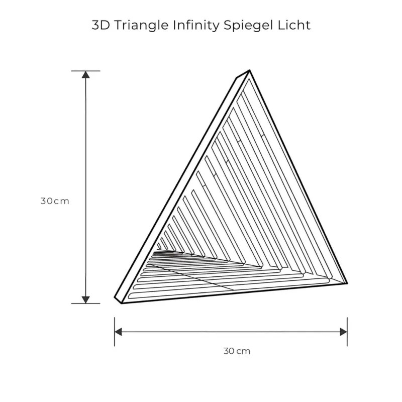 3D Triangle Infinity Spiegel Licht Wandleuchte LED RGB Musiksteuerung xlumina45