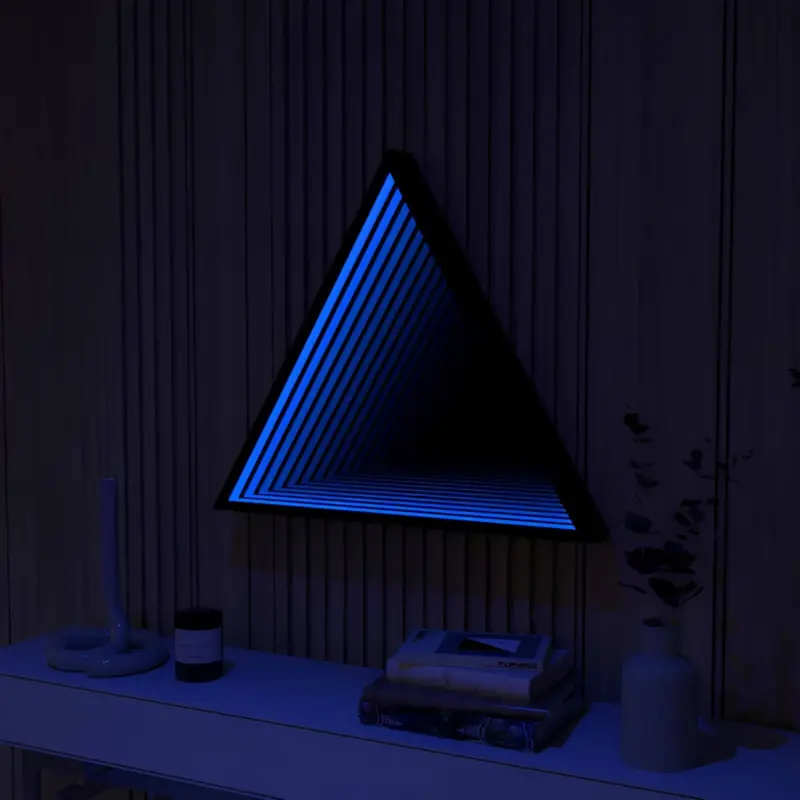 3D Triangle Infinity Spiegel Licht Wandleuchte LED RGB Musiksteuerung xlumina5