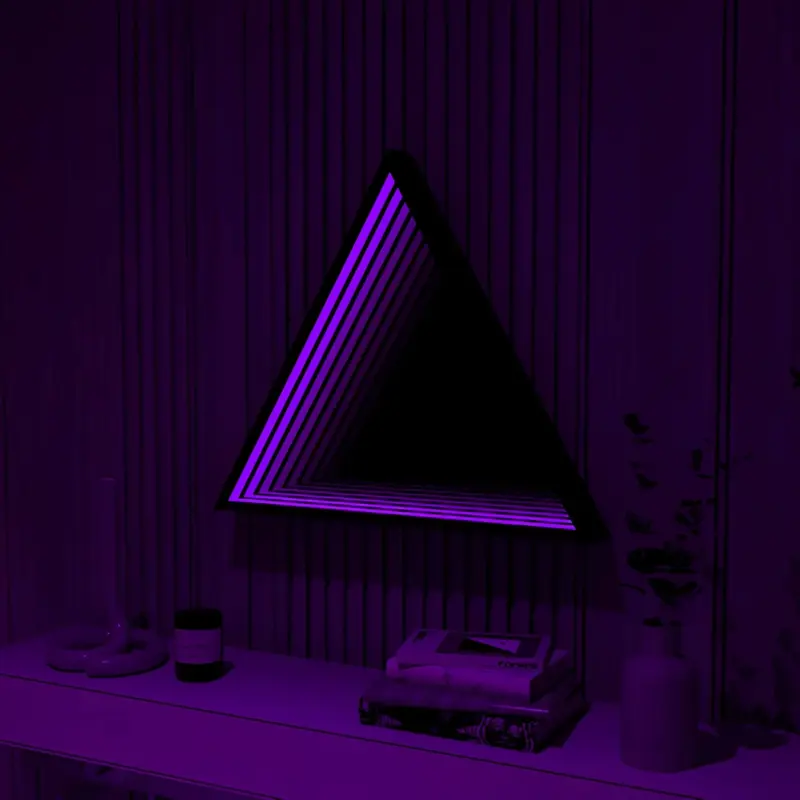 3D Triangle Infinity Spiegel Licht Wandleuchte LED RGB Musiksteuerung xlumina6