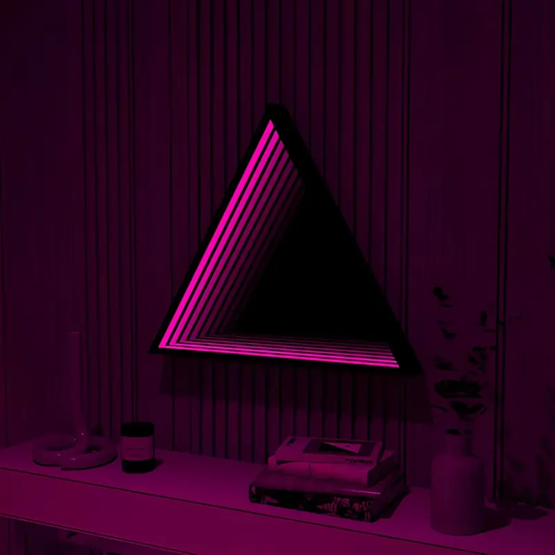 3D Triangle Infinity Spiegel Licht Wandleuchte LED RGB Musiksteuerung xlumina7