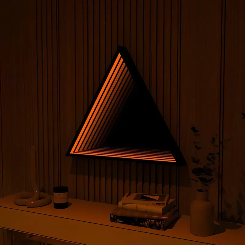 3D Triangle Infinity Spiegel Licht Wandleuchte LED RGB Musiksteuerung xlumina8