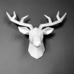 3D Abstract Small Deer Head Sculpture