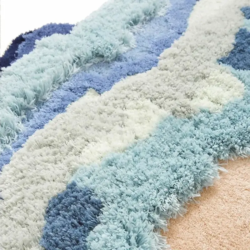 3D Beach Wave Rug