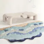 3D Beach Wave Rug
