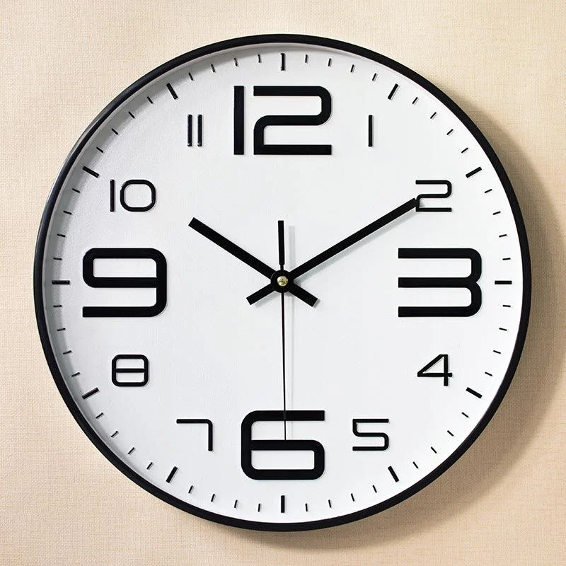 3D Big Numbers Silent Wall Clock 12 Inches -