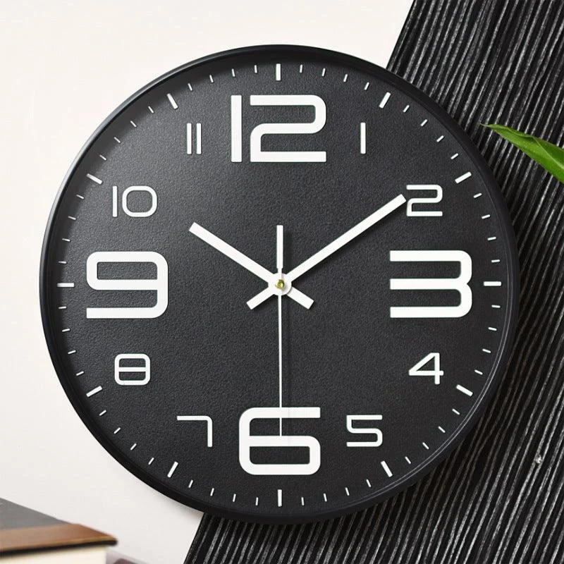 3D Big Numbers Silent Wall Clock 12 Inches -