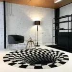 3D Carpet Vortex Illusion Design Modern Rug tag1