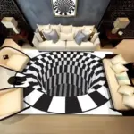3D Carpet Vortex Illusion Design Modern Rug tag1