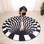 3D Carpet Vortex Illusion Design Modern Rug tag1