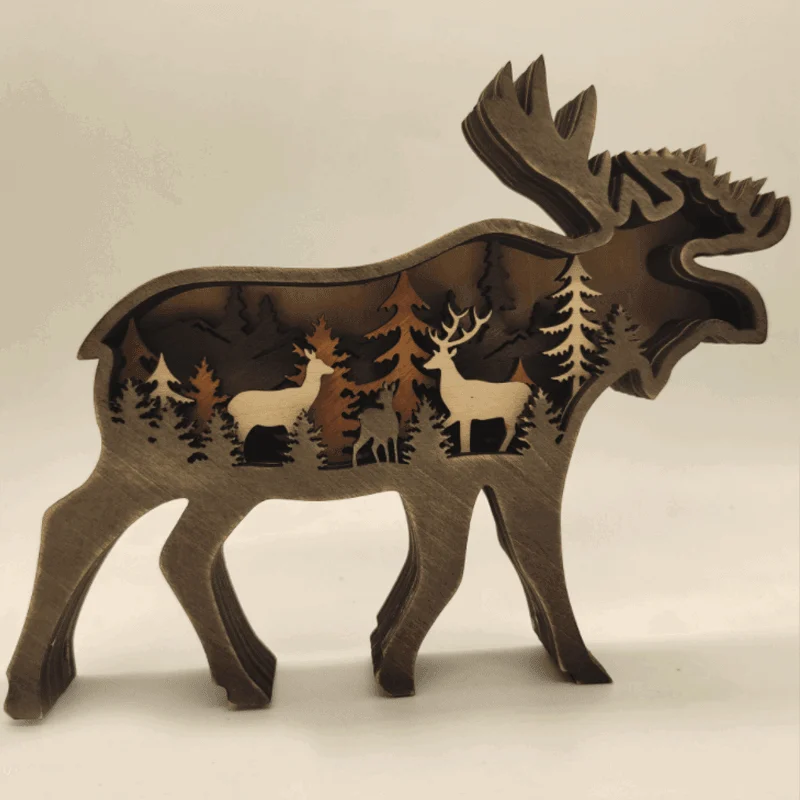 3D Creative Wooden Animal Carving Handcraft Gift -  - #tag1#