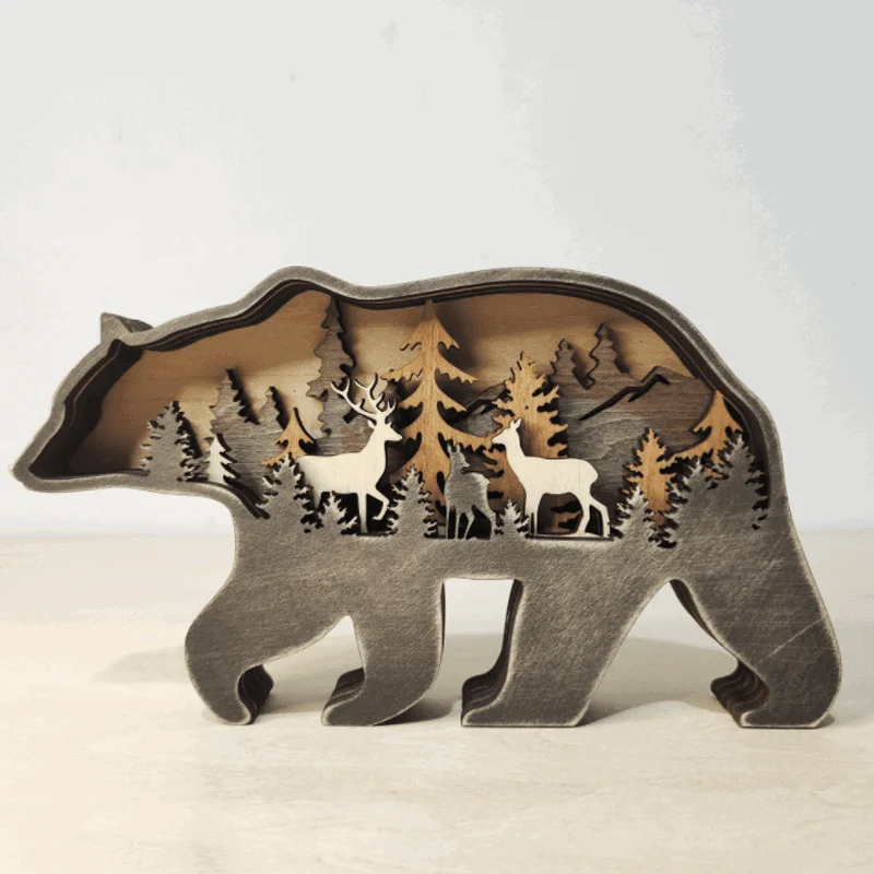 3D Creative Wooden Animal Carving Handcraft Gift -  - #tag1#