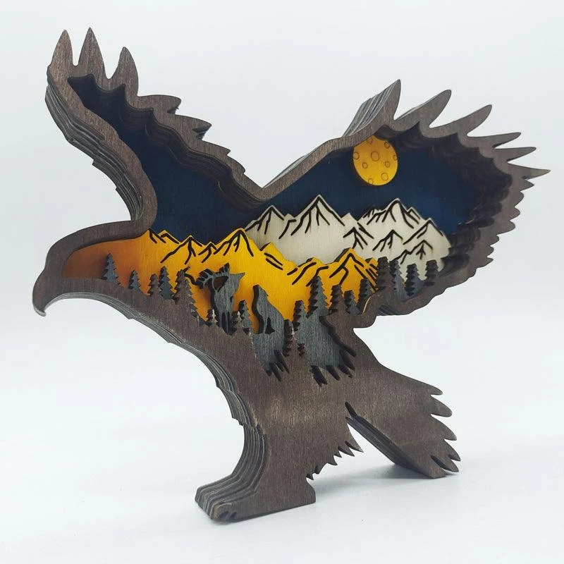 3D Creative Wooden Animal Carving Handcraft Gift -  - #tag1#