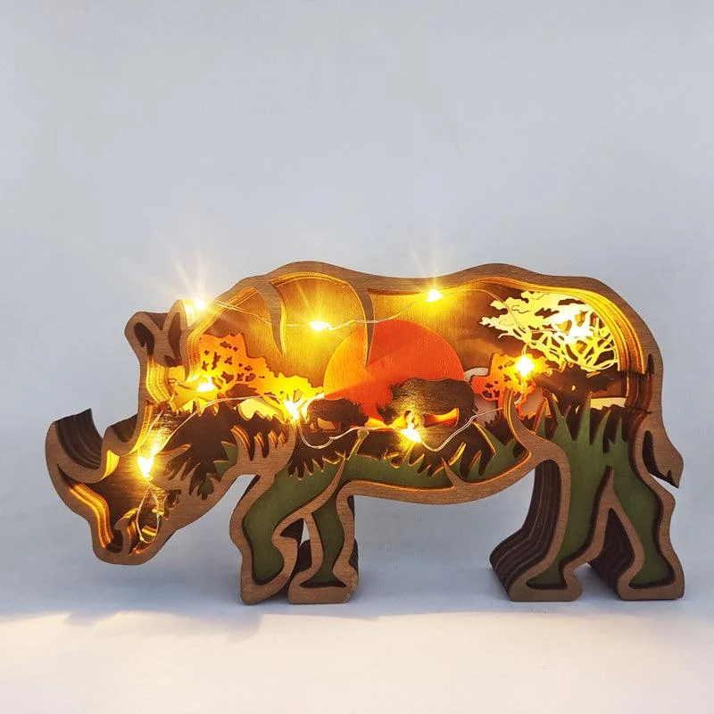 3D Creative Wooden Animal Carving Handcraft Gift -  - #tag1#