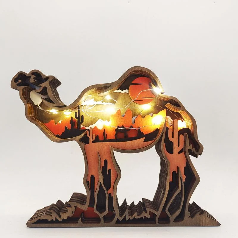 3D Creative Wooden Animal Carving Handcraft Gift -  - #tag1#