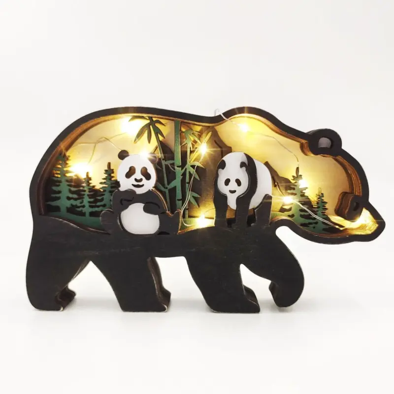 3D Creative Wooden Animal Carving Handcraft Gift tag1