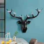 3D Deer Head Bird Statue Nature Inspired Wall Decor