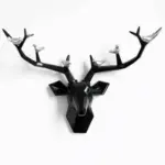 3D Deer Head Bird Statue Nature Inspired Wall Decor