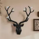 3D Deer Head Bird Statue Nature Inspired Wall Decor
