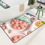 3D Flower Soft Absorbent Floor Mat for Bathhroom tag1