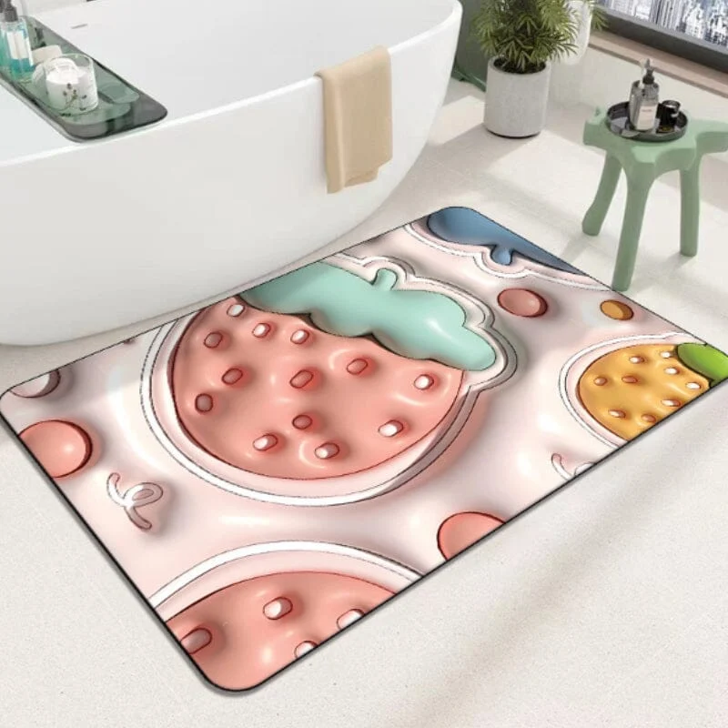 3D Flower Soft Absorbent Floor Mat for Bathhroom -  - #tag1#