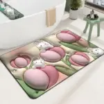 3D Flower Soft Absorbent Floor Mat for Bathhroom tag1