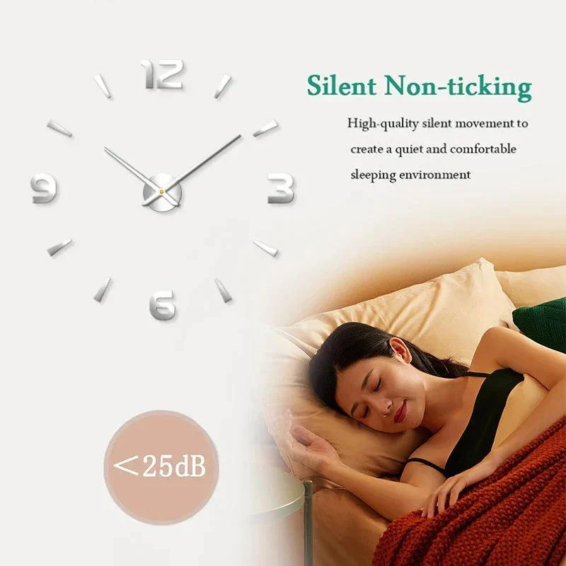 3D Frameless Large Wall Clock -  - #tag1#