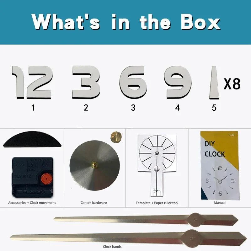 3D Frameless Large Wall Clock -  - #tag1#