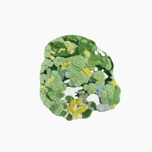 3D Green Moss Large Hand-Crafted Rug