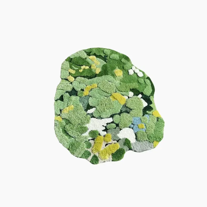 3D Green Moss Large Hand Crafted Rug