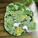 3D Green Moss Large Hand Crafted Rug